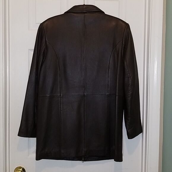 Leather Elements  brown leather coat Sz M - Picture 5 of 5